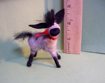 Miniature Donkey Felted Wool Ornament