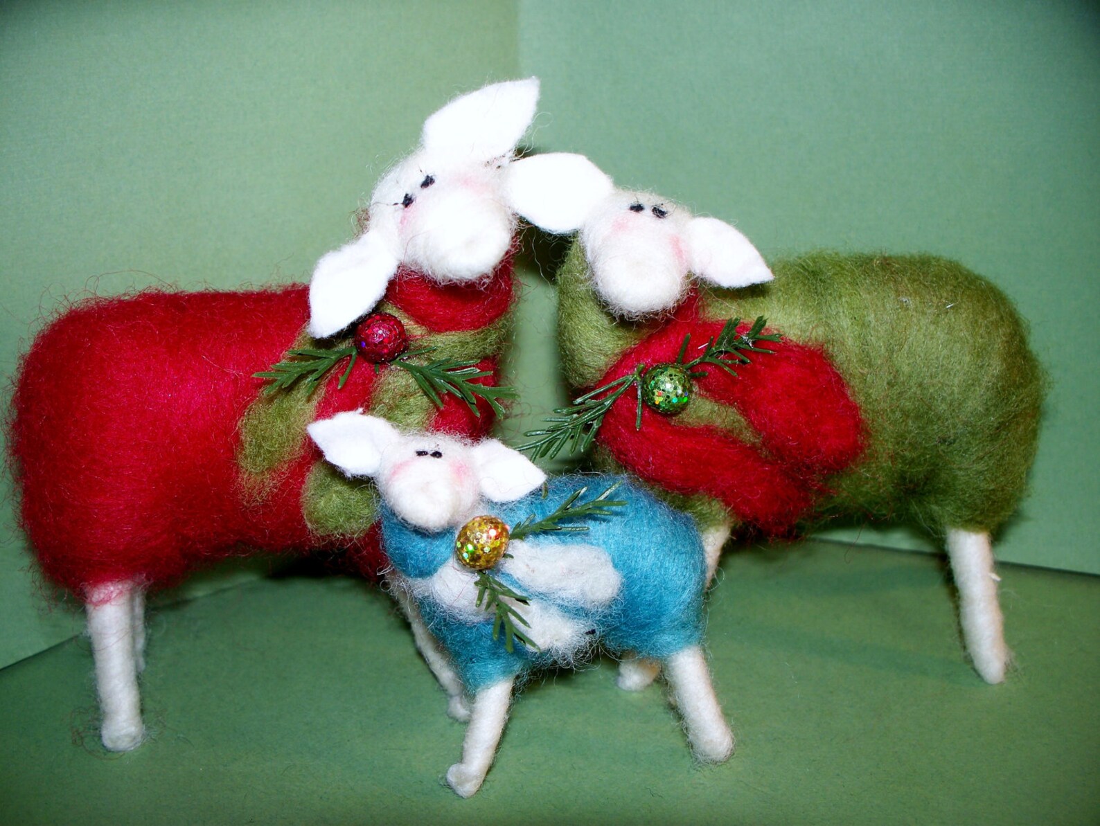 Christmas Lamb Felted Wool Ornament | Etsy