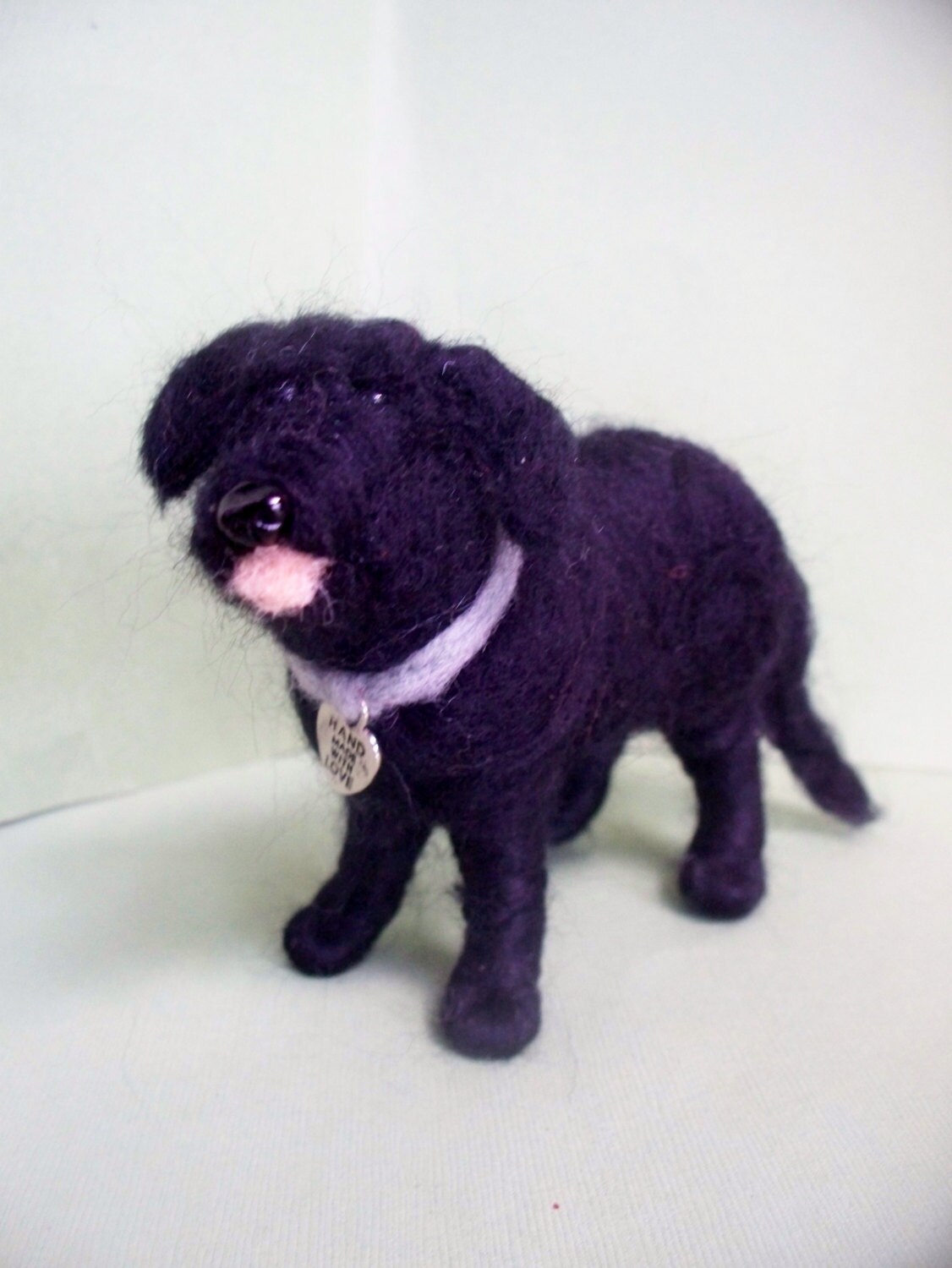 Black Labrador Felted Wool Dog Ornament Etsy