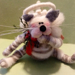 Purrfect Angel Felted Wool Ornament
