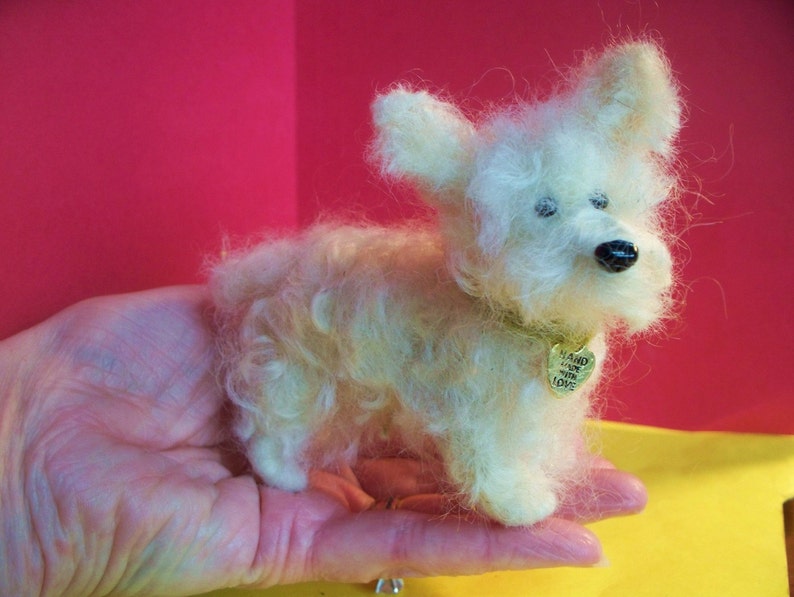 Terrier Dog Felted Wool SculptureOrnament