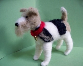 Wire Haired Fox Terrier Felted Dog Ornament