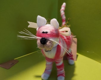 NEW - Purrfectly Pink Puddycat Felted Wool Ornament