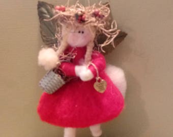 Woodland Fairy 4-5 Inch Felted Wool Ornament - NEW for 2017