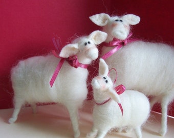 Sheep Family Felted