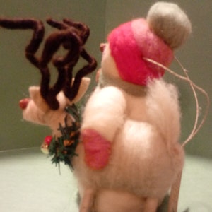 Felted Wool Snowman and Reindeer Ornament image 6