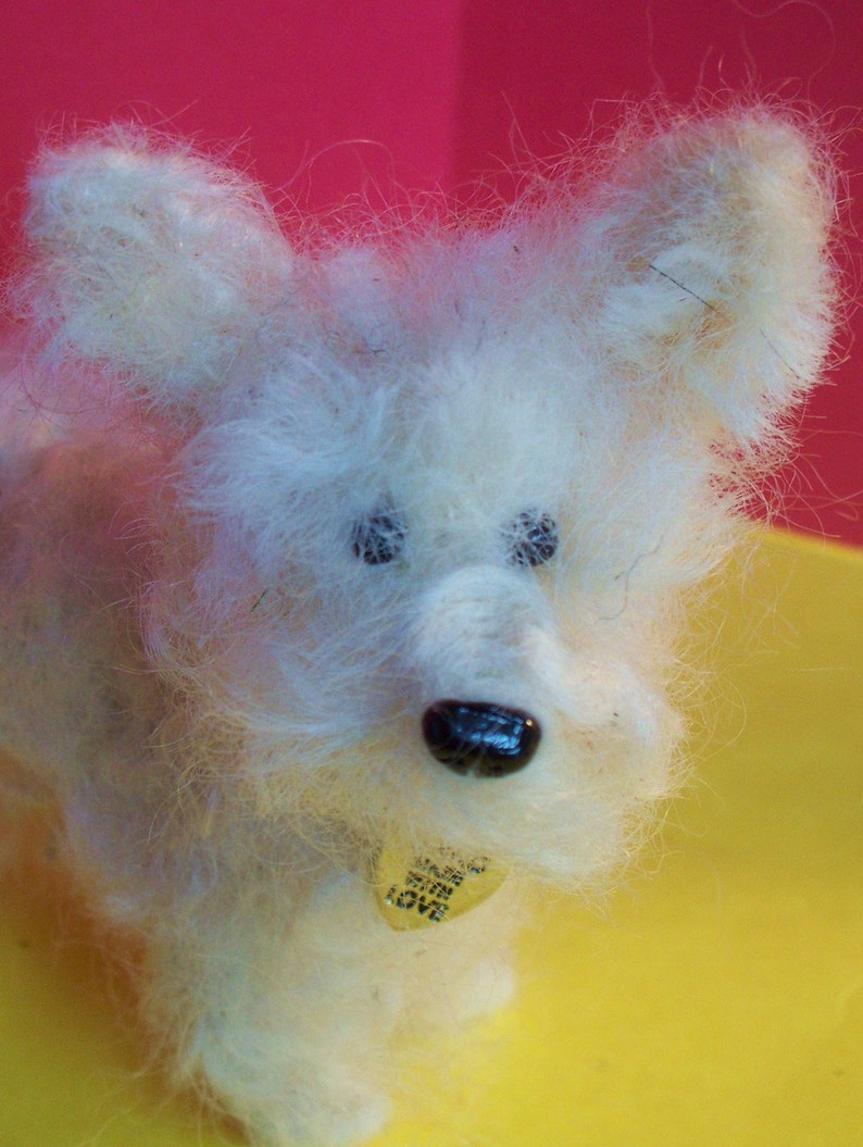 Terrier Dog Felted Wool SculptureOrnament