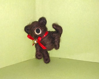 Bear 2" Felted Wool Figurine or Ornament