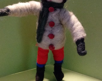 Boy Skater Felted Wool Ornament..Made to Order...please check shipping wait