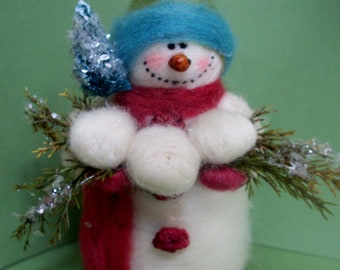 Having a Ball Felted Wool Snowman