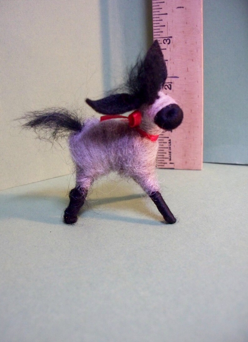 Miniature Donkey Felted Wool Ornament image 4