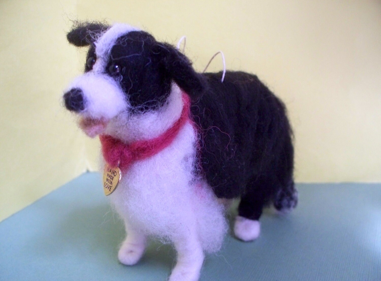 Border Collie Felted Wool Dog Ornament Etsy