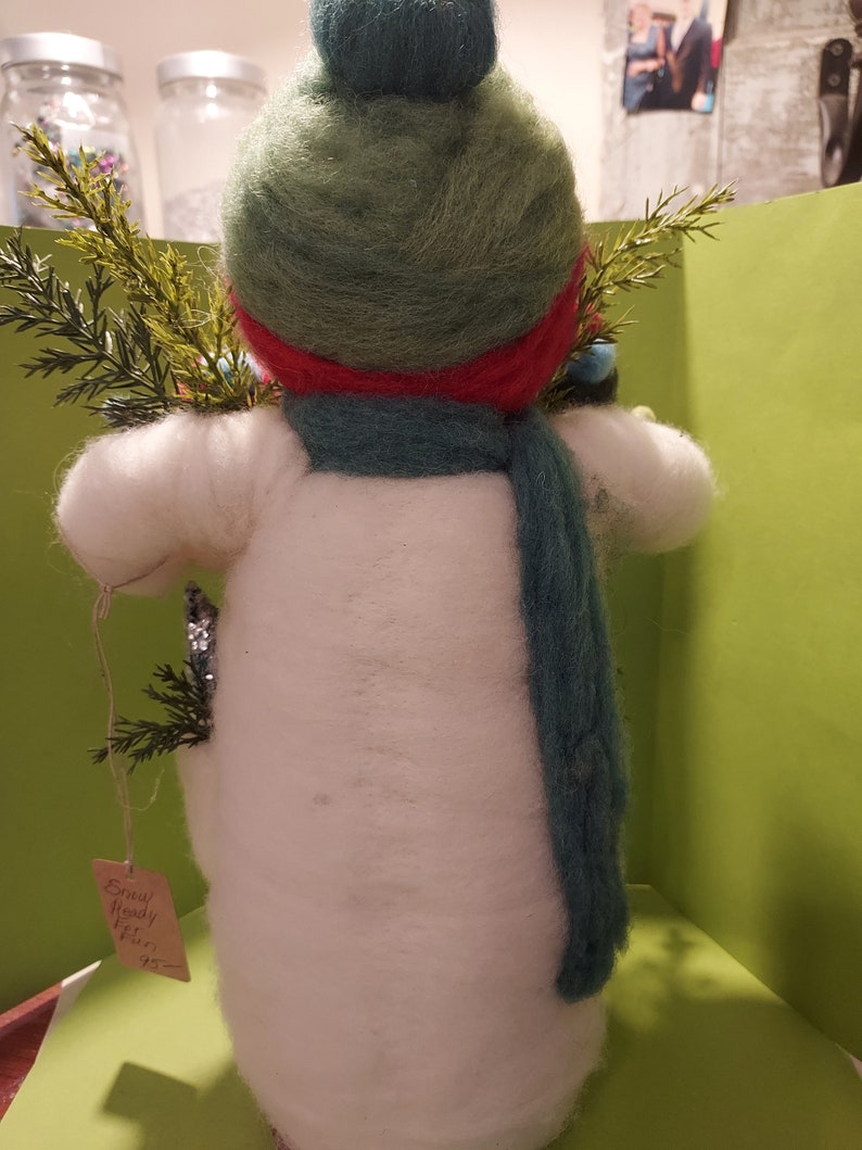 NEW Me and My Snowbuddies Felted Wool 9 Inch Snowman image 2