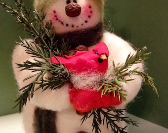 NEW...Betsy the Snowlady 7" Felted Wool Snowlady Ornament