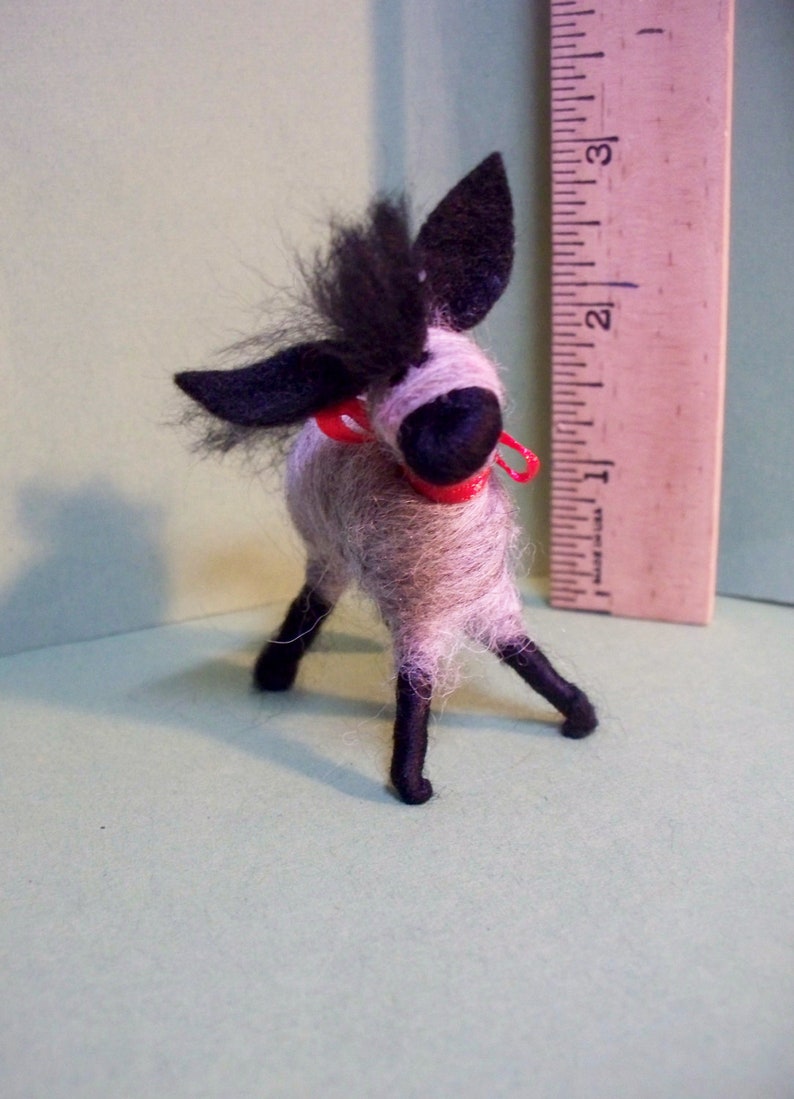 Miniature Donkey Felted Wool Ornament image 3