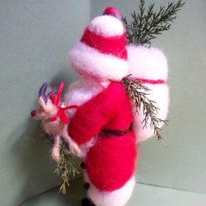 Father Christmas and Rudy Felted Wool Ornament image 4