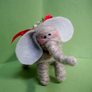 Elephant Felted Wool Ornament image 1