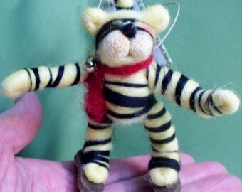 Tiger on Skates Wool Wrapped Ornament/Figurine