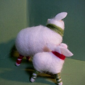 Candycane Sheep and Lamb Felted Wool Ornaments NEW for 2013 image 4