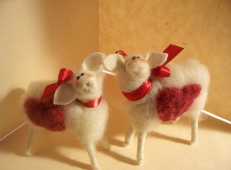 I Love Ewe Ewes Felted Wool Ornaments/Figurines image 2