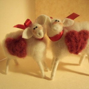 I Love Ewe Ewes Felted Wool Ornaments/Figurines image 1