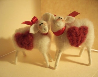 I Love Ewe Ewes Felted Wool Ornaments/Figurines