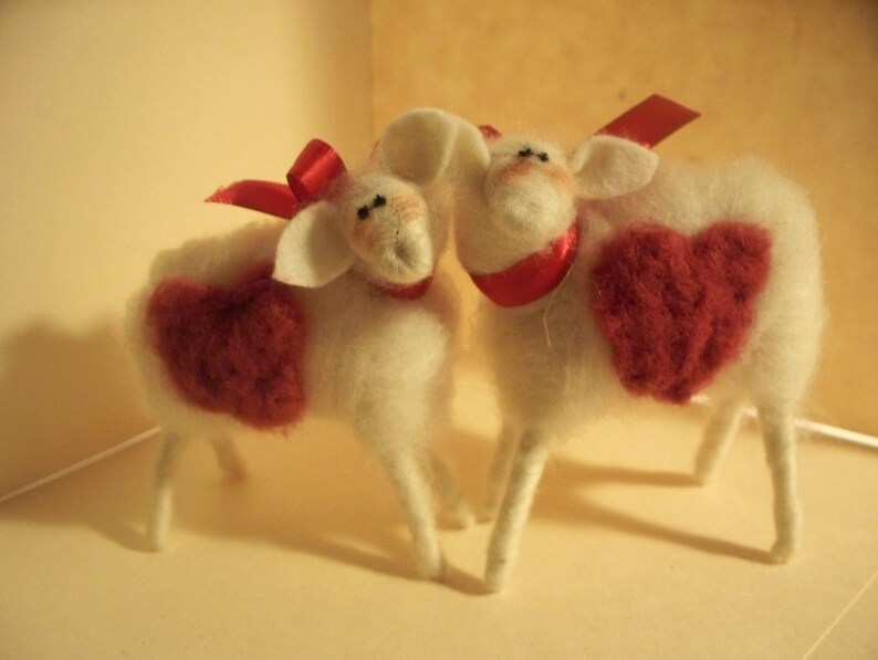 I Love Ewe Ewes Felted Wool Ornaments/Figurines image 1