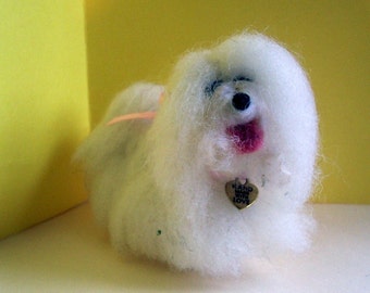 Maltese Felted Dog Sculpture/Ornament