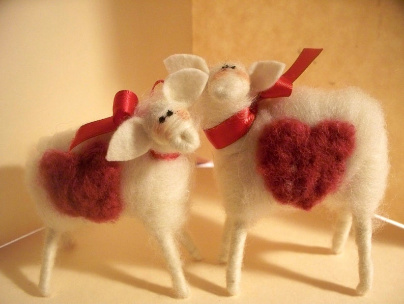 I Love Ewe Ewes Felted Wool Ornaments/Figurines image 4