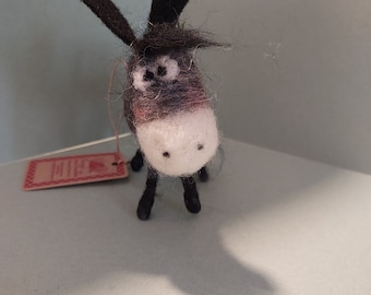 Wonky Donkey Felted Ornament/Figurine