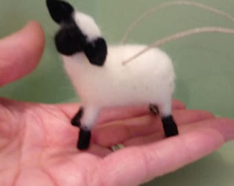 TWO (2) Lamb Felted Wire and Wool Ornament