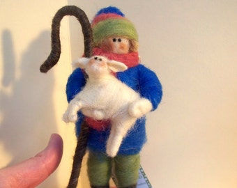 Shepherd Wool Felted Ornament/Figurine..PLEASE CHECK Shipping time.