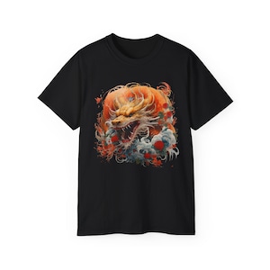 Drachen T-Shirt, Fabelwesen Grafik-T-Shirt, Fantasy Drachen T-Shirt, Unisex Baumwolltop, Drachen-Liebhaber-Geschenk, Drachen-Shirt für Männer Frauen,