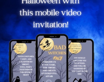 Bad Witches Halloween Video Invitation: Gothic Girls Night Evite (Digital Download)