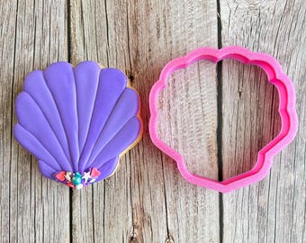 Clam Shell Seashell Cookie Cutter | Custom Seashell Shaped Cookie Cutter for Beach and Ocean-Themed Baking | Perfect for Parties and Events