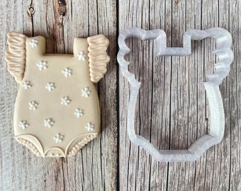 Baby Onesie Cookie Cutter Design #3 | Perfect for Baby Showers and Gender Reveals | Ruffled Sleeves