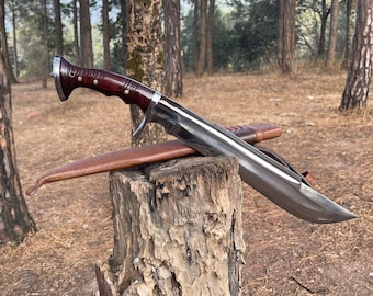 Machete/  15" Handmade leaf spring / Full tang/ Tempered/ Sharpen/ Real working knife/Machete/Jungle Machete/Forged