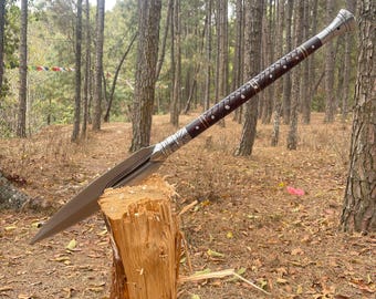 Hand Forged Viking Spear Replica: 12 inch Leaf Spring Blade