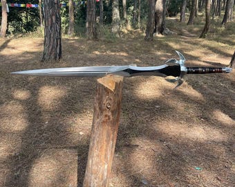 Viking Sword | Handmade Unique Guard Design | Leaf Spring 5160 Carbon Steel, Water-Tempered | Handmade Gifts |  Design Sword | Unique Guard