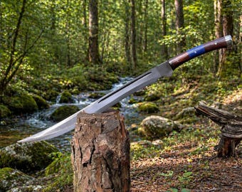 Handmade Machete Knife | Custom 20" Forged -Leaf spring of truck/Rosewood Handle/Sharpen/Tempered/Ready to use/knife/knives