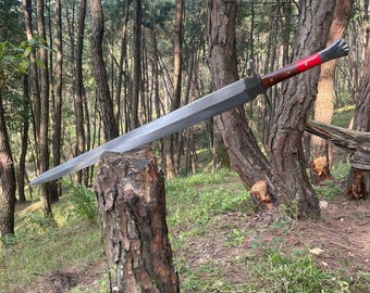 Hand-Forged Leaf Spring Steel Sword – Rosewood Handle, Maldivian Style |  personalized gifts/ custom gifts/ engraved gifts