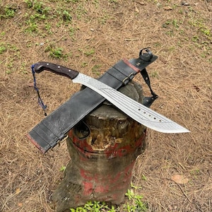 MACHETE/ Handmade Kukri Machete: Book of Eli Style,Leaf spring of truck/Rosewood Handle/Sharpen/Tempered/Ready to use/knife/knives