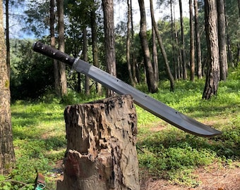 Hand Forged full tang custom Knife | Short Sword | Balanced Water Tempered Handmade Sword | Gifts for Him | Machete | Knives | Gifts