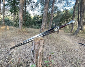 Hand-Forged Viking Sword: 28" Leaf Spring Steel Blade, Rosewood Handle  personalized gifts/ custom gifts/ engraved gifts