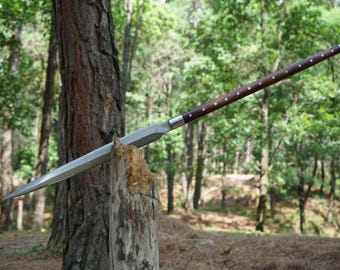 Hand-Forged 20-Inch Spear: Rosewood Handle, Carbon Steel Blade