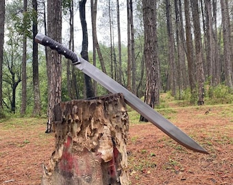 Spada vichinga fatta a mano, spada machete da 22 pollici / Coltelli kukri forgiati a mano / Coltello temperato ad acqua bilanciato /