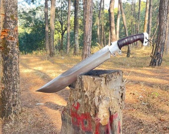 Hand Forged Kukri Machete: 10-Inch Bowie Knife, 5160 Steel Blade