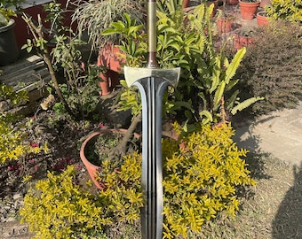 Hand Forged 5160 Carbon Steel Viking Sword: Axe Design/Leaf spring of truck/Rosewood Handle/Sharpen/Tempered/Ready to use/knife/knives/sword