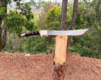 MACHETE Style Knife 18" Hand Forged | Leaf Spring Steel Blade | Full Tang Handmade Tool | Traditional Craft Knife | Camping Use
