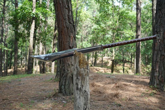 Two Handed Handmade Machete Knife | Christmas Gifts | Made from 5160 Carbon Steel  personalized gifts/ custom gifts/ engraved gifts 